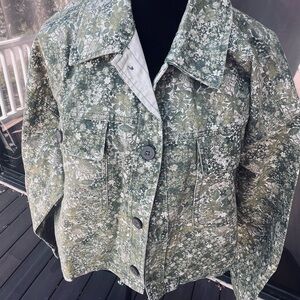 Wild Fable Olive Floral Utility Jacket